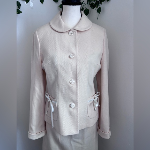 Elegant Cream Pencil Skirt Suit Set with Blazer size US6-8 - Picture 3 of 10